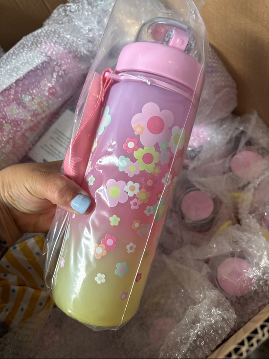Claire's Other - Claire's Pink Floral Gradient Water Bottle